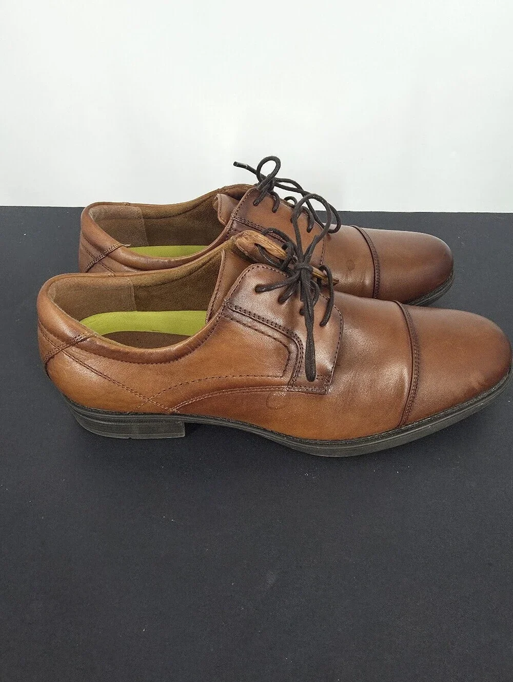 Florsheim Midtown Cap Toe Derby Shoes 11.5 D Cognac Brown Leather Comfortech